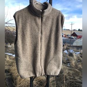 Back Pack brand Sherpa Vest Women Large size 8 Soft Beige Zip Up